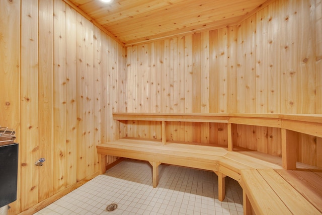 2 Pleasant Lake Rd, North Oaks, MN 55127 - relaxing sauna with wood ceiling and wooden walls