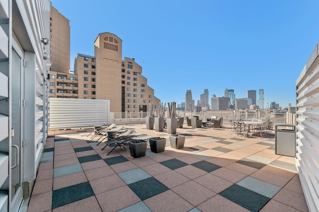view of patio / terrace with a skyline view