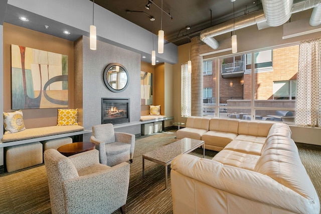 building lobby with a high ceiling