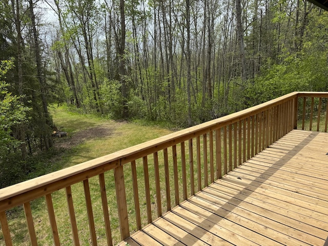 27721 Northwoods Dr, Laporte, MN 56461 - wooden deck with a lawn and a view of trees