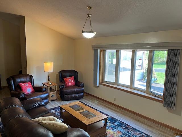 19323 Wendigo Park Rd, Harris Twp, MN 55744 - living area featuring light wood-style flooring and baseboards