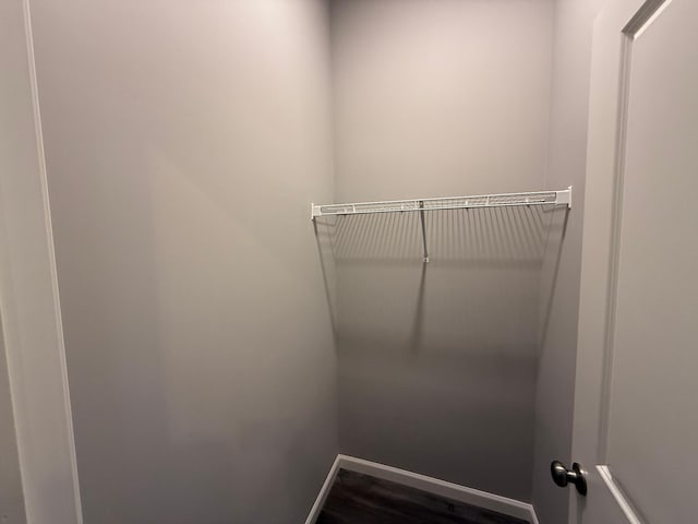 walk in closet featuring wood finished floors