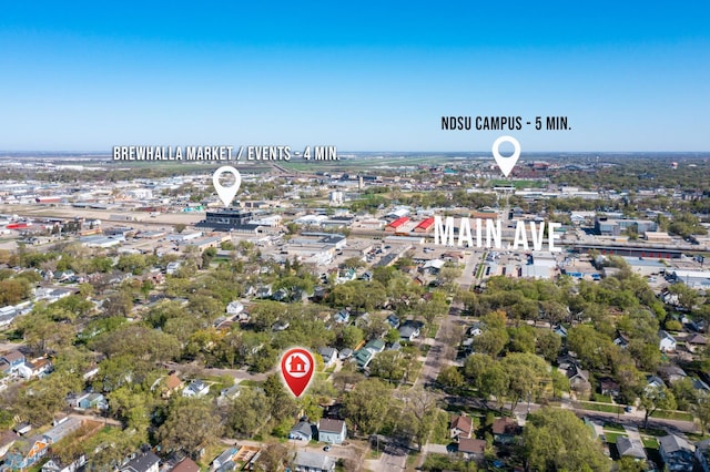aerial view of property's location