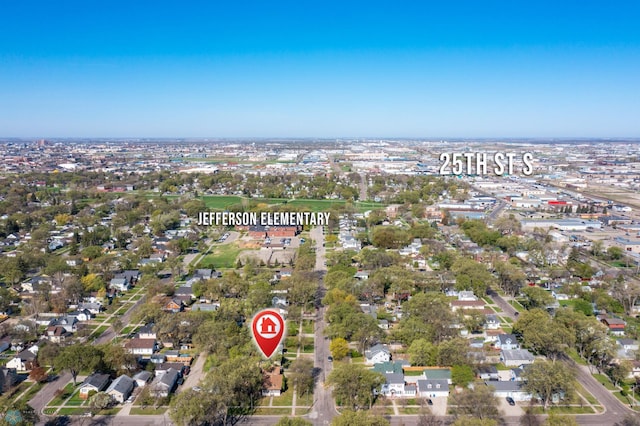 aerial view of property's location
