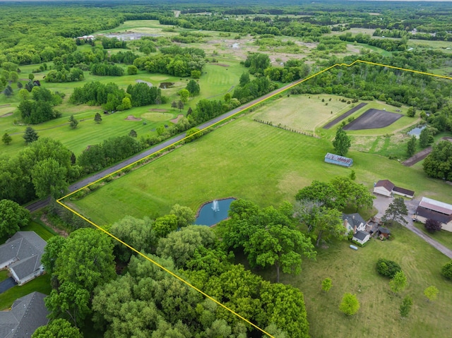 12235 323rd St, Princeton, MN 55371 - overview of rural landscape with property boundaries highlighted and a large body of water