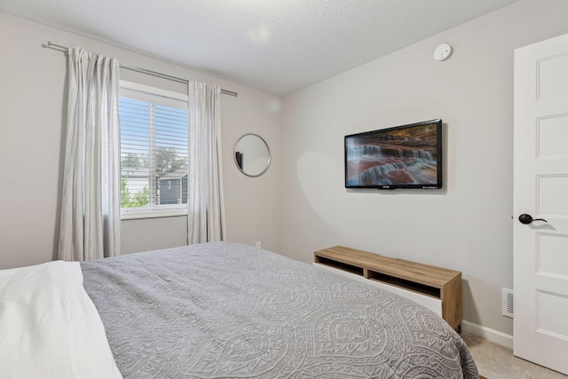 6813 5th St N, Brooklyn Center, MN 55430 - bedroom with light carpet, baseboards, and a textured ceiling