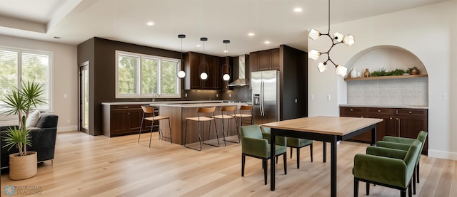 602 Sheyenne St, Horace, ND 58047 - dining area featuring light wood-style floors, healthy amount of natural light, recessed lighting, and baseboards