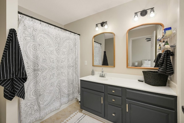 17208 72nd Ave N, Maple Grove, MN 55311 - full bathroom featuring vanity, tile patterned flooring, and a shower with curtain