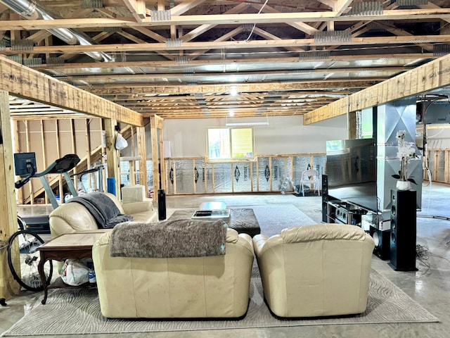 766 County Road F E, Vadnais Heights, MN 55127 - living area with concrete floors
