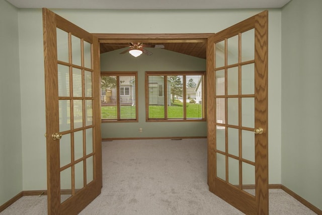 1922 Eastridge Ct, Stillwater, MN 55082 - carpeted empty room with vaulted ceiling, a ceiling fan, and baseboards