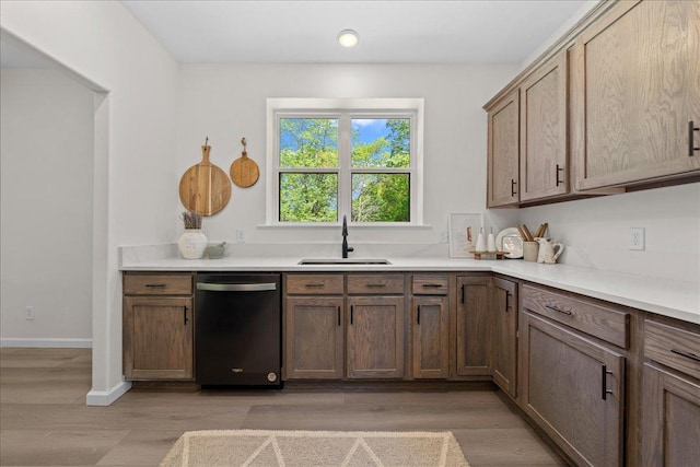 3822 Northern Ave, Spring Park, MN 55384 - kitchen featuring dishwasher, a sink, light wood-style floors, light countertops, and recessed lighting