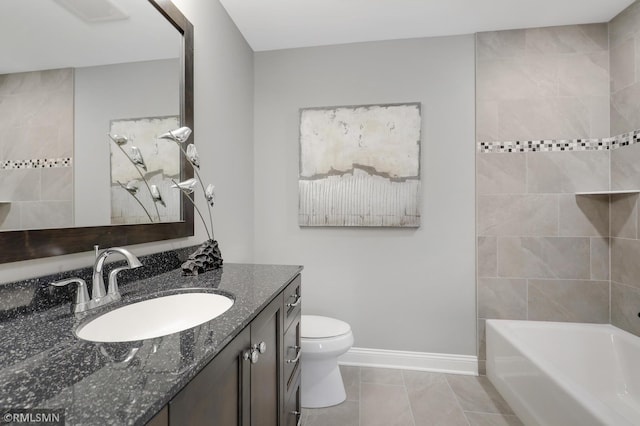 13714 Park Haven Trl NE, Prior Lake, MN 55372 - full bathroom with vanity, toilet, baseboards, and washtub / shower combination