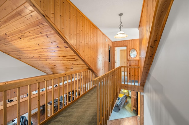 19490 Ruff Shores Rd, Harris Twp, MN 55744 - stairway with wood walls