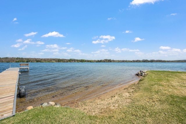 19490 Ruff Shores Rd, Harris Twp, MN 55744 - water view featuring a boat dock