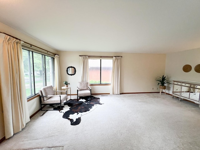 1950 Summit Ave, Worthington, MN 56187 - sitting room featuring healthy amount of natural light, light carpet, and baseboards