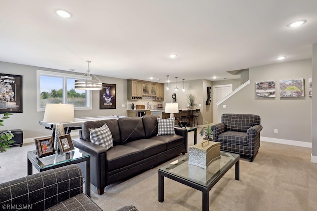 4104 Osprey Ct, Prior Lake, MN 55372 - living room with light colored carpet, recessed lighting, and baseboards