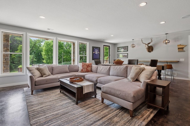 1701 Retreat Cir, Minnetrista, MN 55364 - living area featuring recessed lighting and finished concrete floors