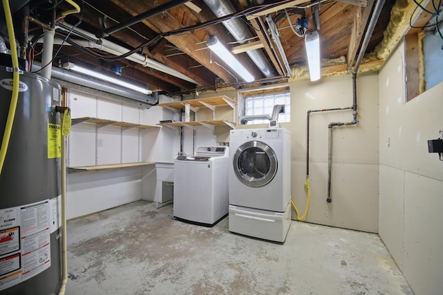 733 1st St SW, Faribault, MN 55021 - laundry room with water heater and separate washer and dryer