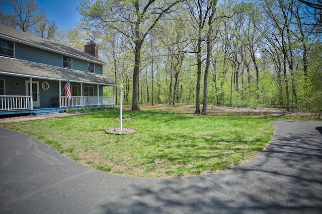127 County Rd W, Pleasant Valley Twp, WI 54022 - view of grassy yard with a porch