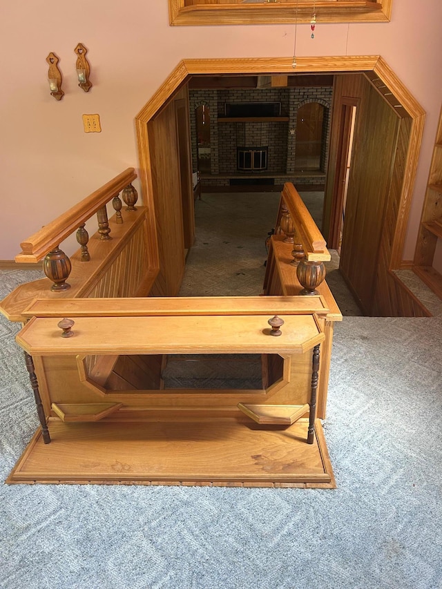 25622 Blue Bonnet Rd, Center Twp, MN 56465 - staircase featuring carpet