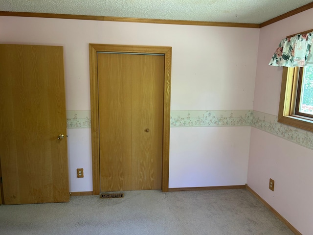 25622 Blue Bonnet Rd, Center Twp, MN 56465 - carpeted empty room with crown molding and a textured ceiling