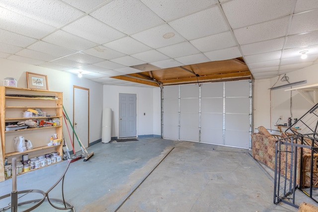 garage with baseboards