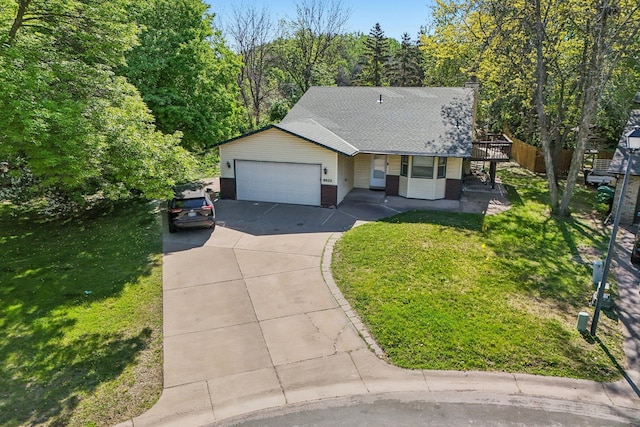 6522 Kilmer Ln N, Maple Grove, MN 55369 - view of front of property with driveway, an attached garage, a front lawn, brick siding, and roof with shingles
