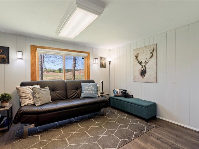 15921 Eaglewood Dr, Bay Lake Twp, MN 56444 - living area featuring dark wood finished floors and baseboards
