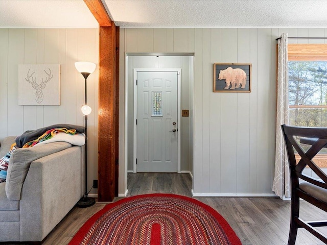 15921 Eaglewood Dr, Bay Lake Twp, MN 56444 - entryway with wood finished floors and a textured ceiling