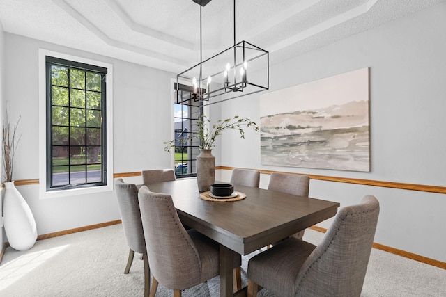4255 Wexford Way, Eagan, MN 55122 - carpeted dining space featuring baseboards and a chandelier