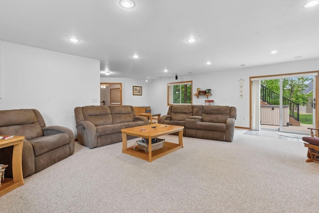 1034 111th Ave NE, Blaine, MN 55434 - carpeted living room with recessed lighting