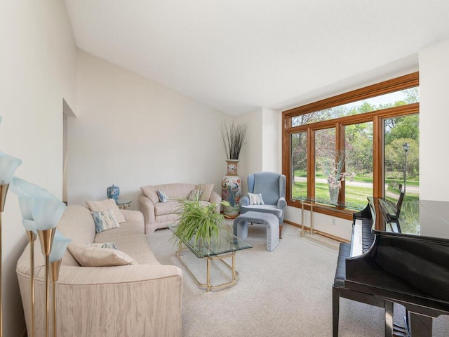 15825 Garden View Dr, Apple Valley, MN 55124 - living room with carpet floors and lofted ceiling