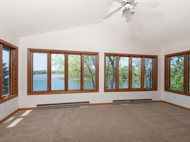15825 Garden View Dr, Apple Valley, MN 55124 - unfurnished sunroom with a baseboard heating unit and vaulted ceiling