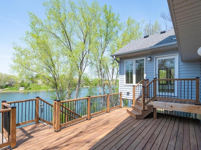 15825 Garden View Dr, Apple Valley, MN 55124 - wooden deck featuring a water view
