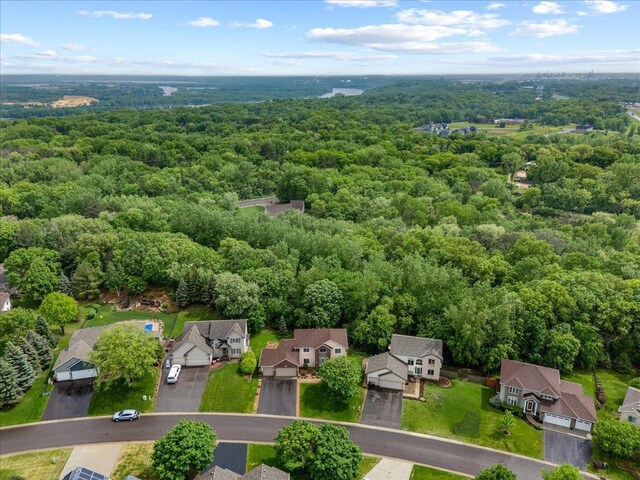9230 Cheney Trl, Inver Grove Heights, MN 55076 - aerial perspective of suburban area with a heavily wooded area