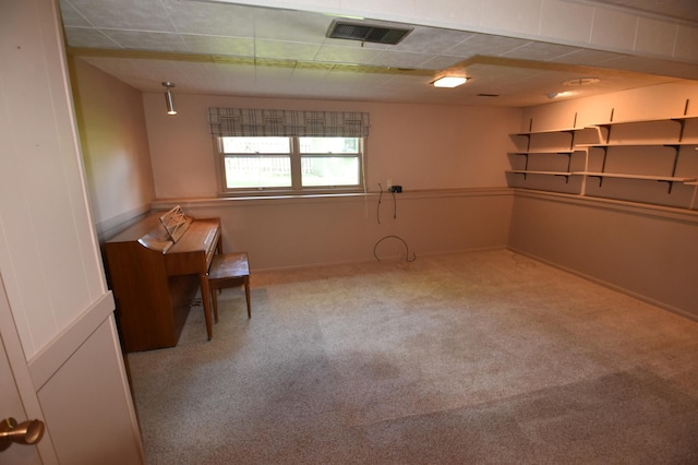 below grade area with carpet