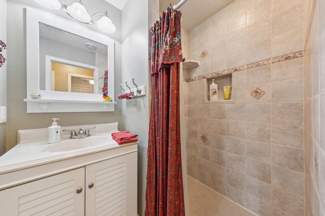 27180 Lakewood Dr NW, Stanford Twp, MN 55040 - bathroom with a tile shower and vanity