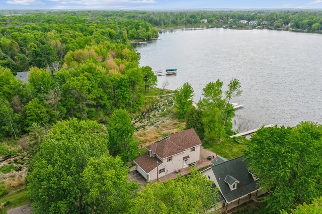 27180 Lakewood Dr NW, Stanford Twp, MN 55040 - aerial view of property and surrounding area featuring a nearby body of water and a forest