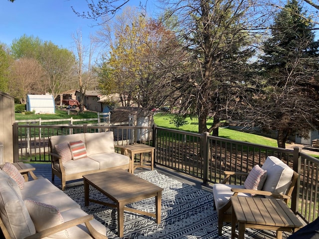 875 20th St, Windom, MN 56101 - wooden deck featuring an outdoor living space