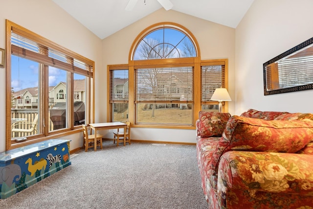 sunroom / solarium with lofted ceiling