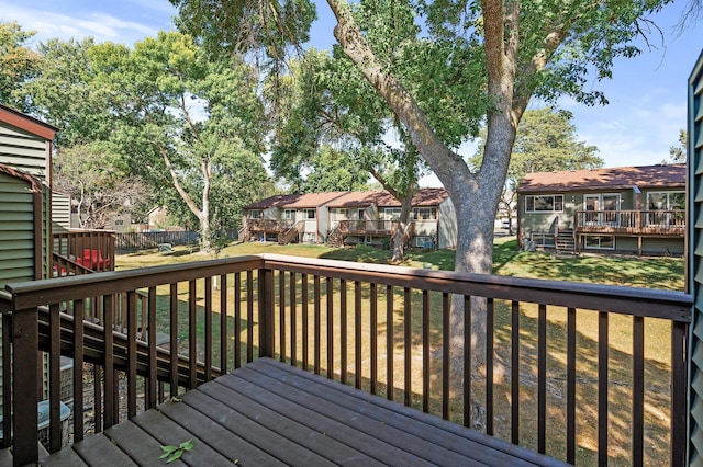 10276 Hanson Blvd NW, Coon Rapids, MN 55433 - wooden terrace with a residential view and stairway