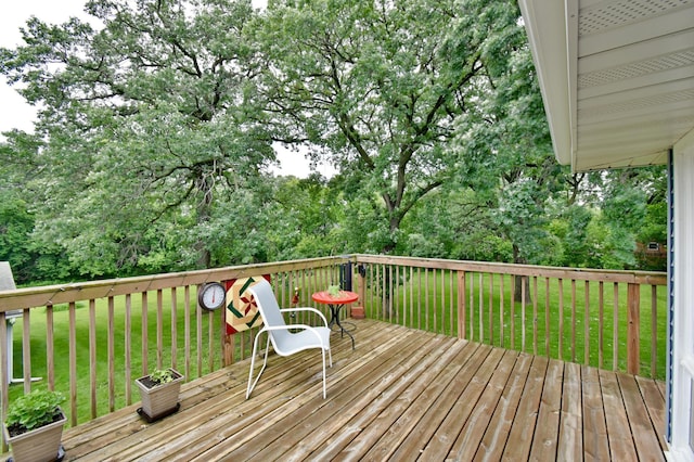 1300 10th St NE, Sauk Rapids Twp, MN 56379 - wooden terrace with a lawn