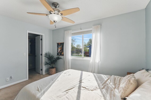 6609 91st Trl N, Brooklyn Park, MN 55445 - bedroom featuring carpet flooring, baseboards, ceiling fan, and a spacious closet
