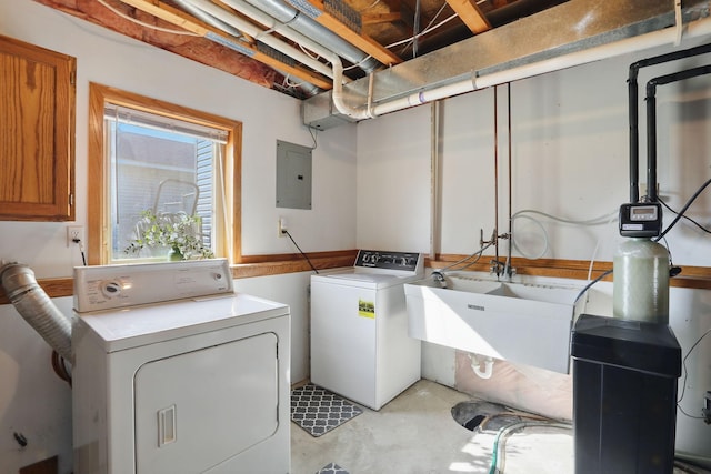 6609 91st Trl N, Brooklyn Park, MN 55445 - laundry room with washing machine and clothes dryer and electric panel