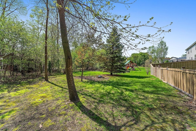 view of yard featuring a playground