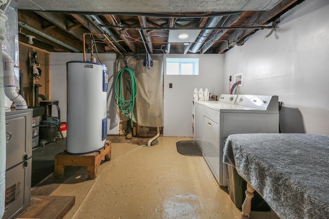 110 7th St SE, Little Falls, MN 56345 - basement with water heater and washing machine and dryer