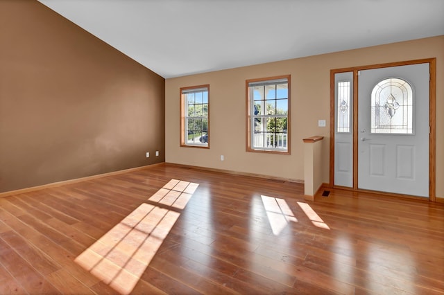 809 3rd Ave SE, Cold Spring, MN 56320 - entrance foyer with wood finished floors, lofted ceiling, and baseboards