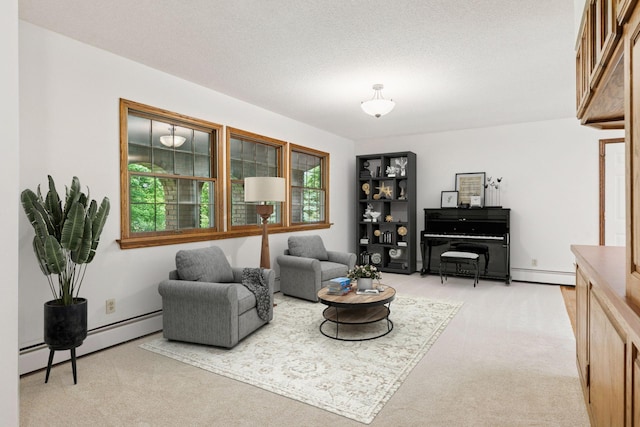 1031 Pheasant Trl, Hudson, WI 54016 - living area featuring a baseboard heating unit and light colored carpet
