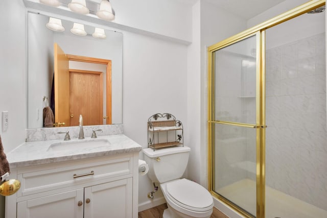 12625 Tiffany Ct, Burnsville, MN 55337 - full bathroom featuring a shower stall, toilet, and vanity