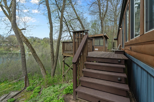 1651 Niles Ln N, Centuria, WI 54824 - wooden terrace with stairs